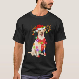 T-shirt Funny Labrador Santa Hat Noël Lumières Cadeau Chie