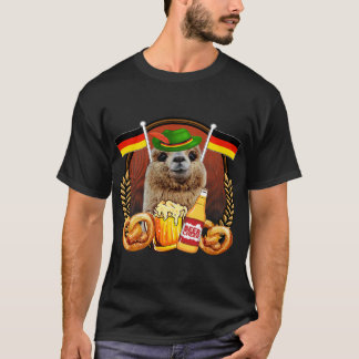 T-shirt Funny Lederhosen Alpaca Allemand Boissons de bière