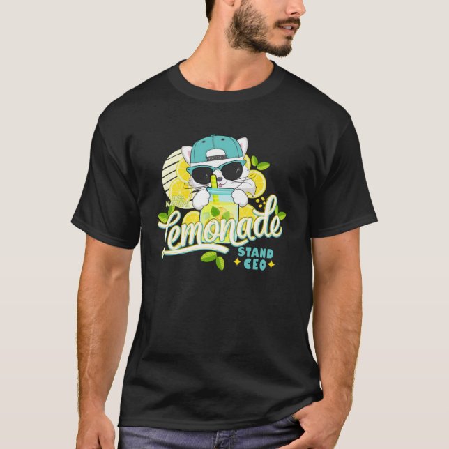 T-shirt Funny Lemonade Stand CEO Cute Cat Lemon Juice Busi (Devant)