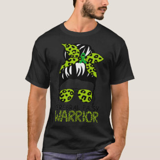 T-shirt Funny Leopard Messy Cheveux Bun Cérébral Palsy War