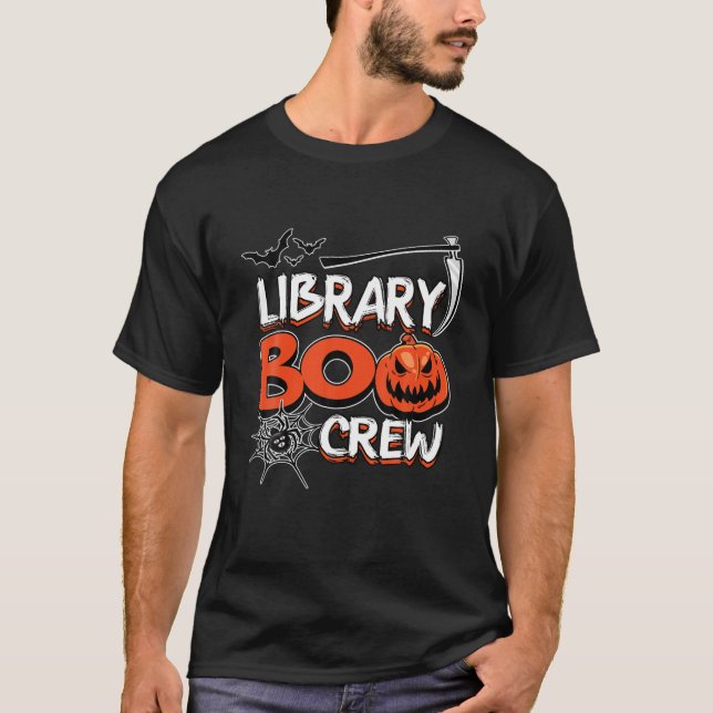 T-shirt Funny Library Boo Crew Halloween Librarian Costume (Devant)