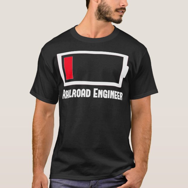 T-shirt Funny Low Battery Occupation Job Work (Devant)