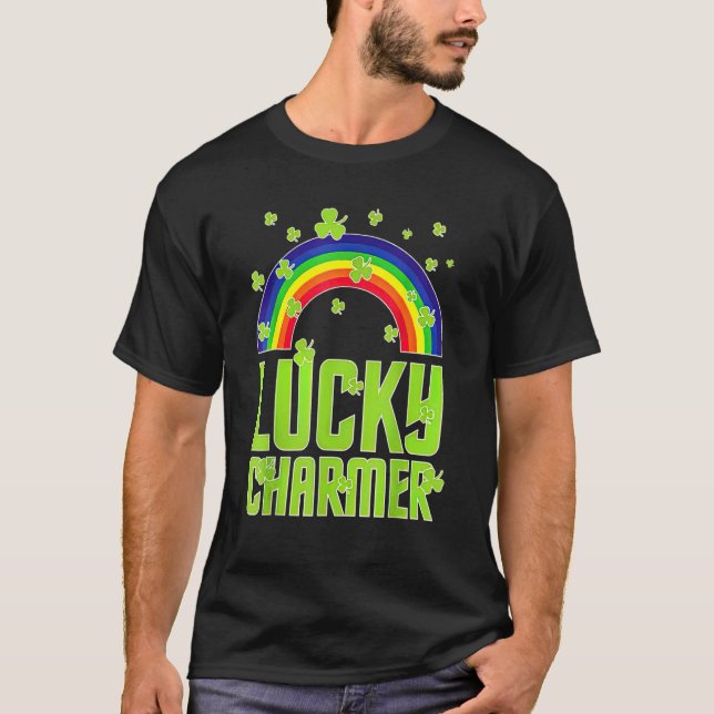 T-shirt funny Lucky Charmer shamrock charm St patricks day (Devant)