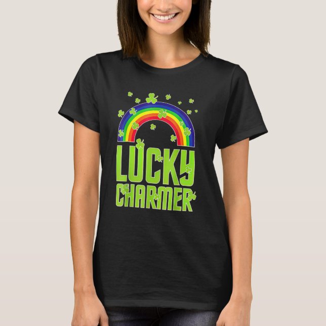 T-shirt funny Lucky Charmer shamrock charm St patricks day (Devant)