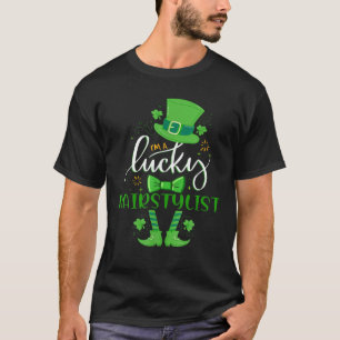 T-shirt Funny Lucky Shamrock coiffeur coiffeur St Pa
