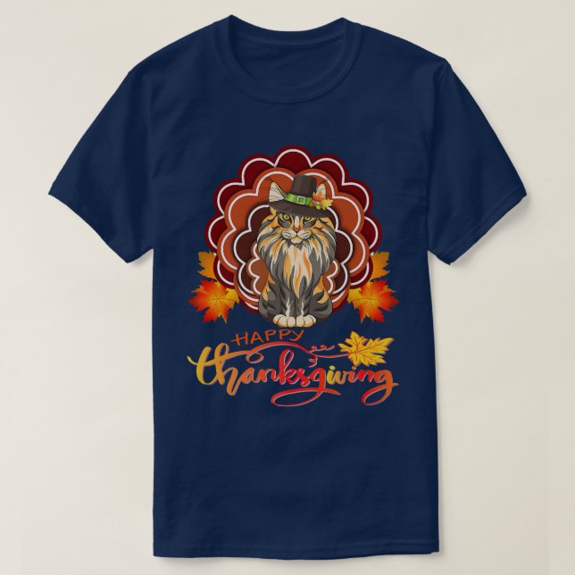 T-shirt Funny Maine Cat de Mon Bon thanksgiving Turquie (Design devant)