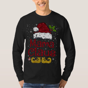 T-shirt Funny Mama Claus Matching Famille Noël Père Noël H