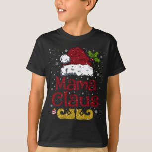 T-shirt Funny Mama Claus Matching Famille Noël Père Noël H