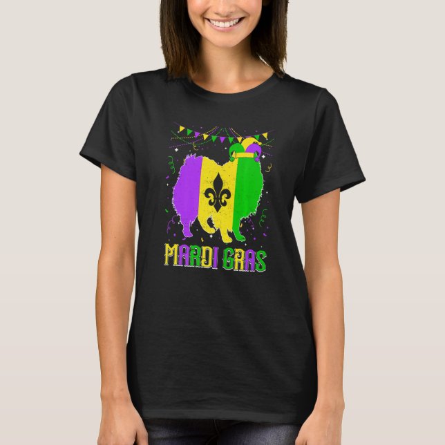 T-shirt Funny Mardi Gras American Eskimo Dog Dad Mom Mardi (Devant)