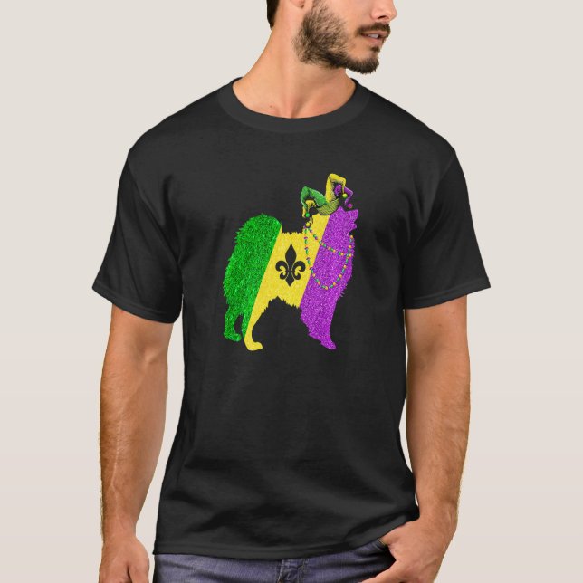 T-shirt Funny Mardi Gras American Eskimo Dog Mardi Gras Ha (Devant)