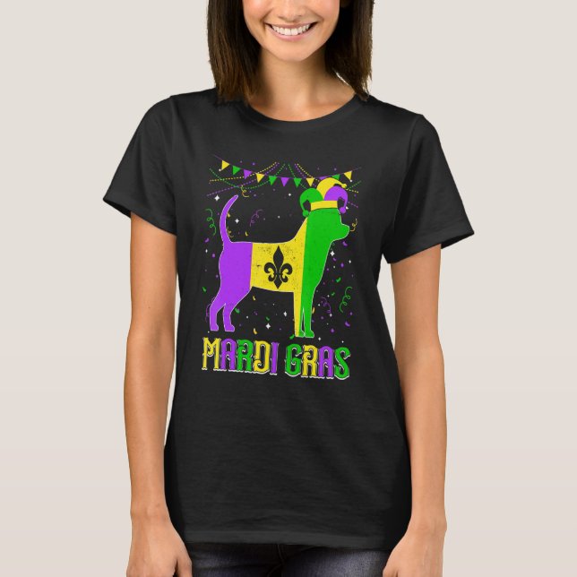 T-shirt Funny Mardi Gras Chihuahua Dog Dad Mom Mardi Gras (Devant)