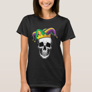 T-shirt Funny Mardi Gras Skull Jester Hat Parade Costume M