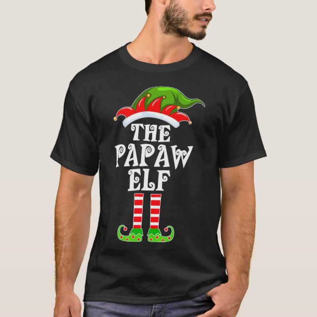 T-shirt Funny Matching Family The Papaw Elf Christmas Cost (Devant)