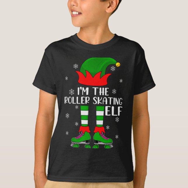T-shirt Funny Matching Group The Roller Skating Elf Christ (Devant)