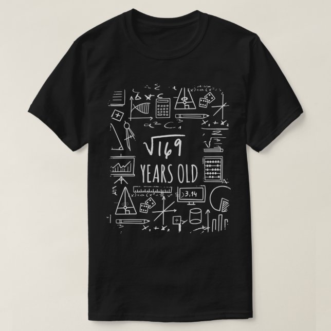 T-shirt Funny Math Carré Racine de 169 pour 13e anniversai (Design devant)