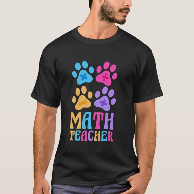 T-shirt Funny Math Enseignant Chiens Paw Amateurs de mario (Devant)