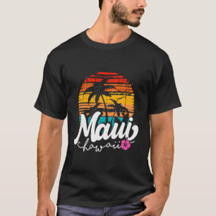 T-shirt Funny Maui Palm Tree Surf Hawaii Retro Hawaiian
