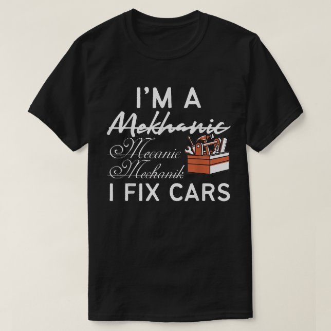 T-shirt Funny Mécanique I Fixe Voiture (Design devant)