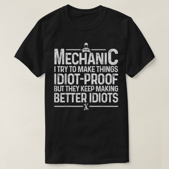 T-shirt Funny Mechanic Design For Men Papa Car Garage Auto (Design devant)