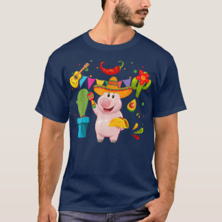 T-shirt Funny Meican Sombrero Pig Farmers Cinco De Mayo Wi
