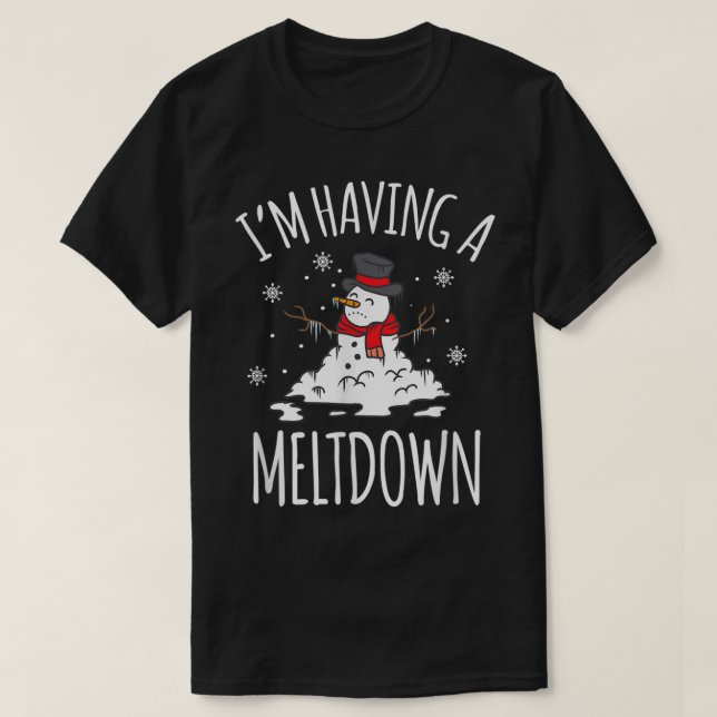 T-shirt Funny Melting Snowman Christmas Humor Design (Design devant)