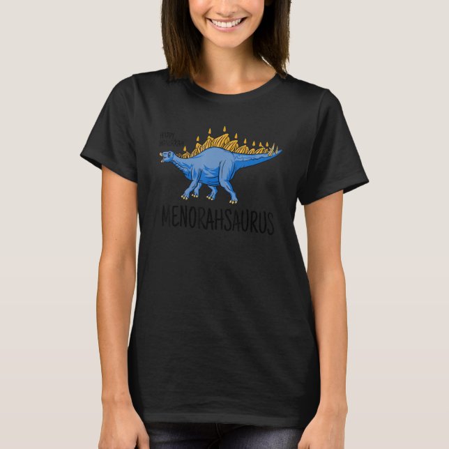 T-shirt Funny Menorah Saurus Rex Hanukkah Dinosaur T Rex B (Devant)