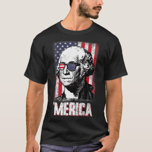 T-shirt Funny Merica George Washington 4 juillet Amérique