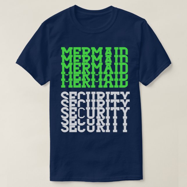 T-shirt Funny MERMAID Security 2 (Design devant)