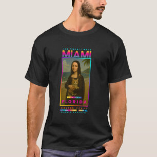 T-shirt Funny Miami Florida French Mona Lisa Cartoon Art C