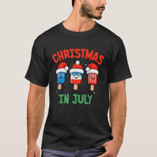T-shirt Funny mignon noël en juillet popsicle glace su