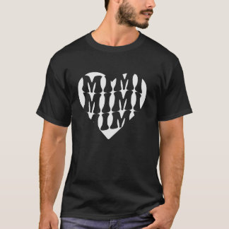 T-shirt Funny Mimi Coeur pour grand-mère Femmes Noël Mothe