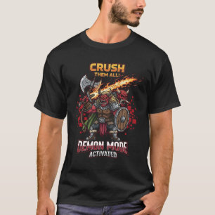 T-shirt Funny Mode Démon Activé Chemise de Jeu Fant RPG