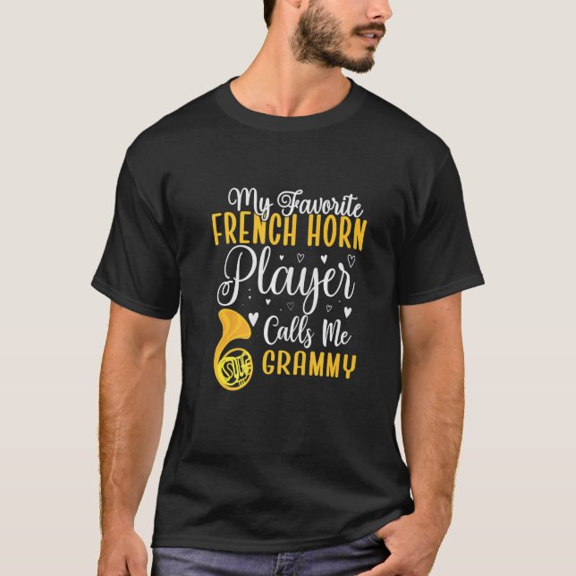 T-shirt Funny Mon Joueur favori de la Corne française m'ap (Devant)