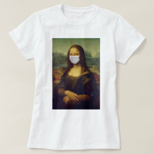 T-shirt Funny Monalisa Porte Coronavirus Masque facial