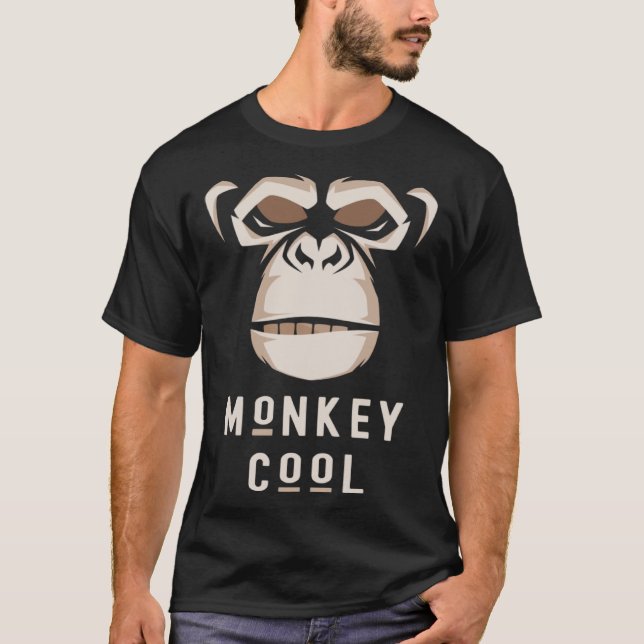 T-shirt Funny Monkey Cool Fun Chimp Wild Primate Animal (Devant)