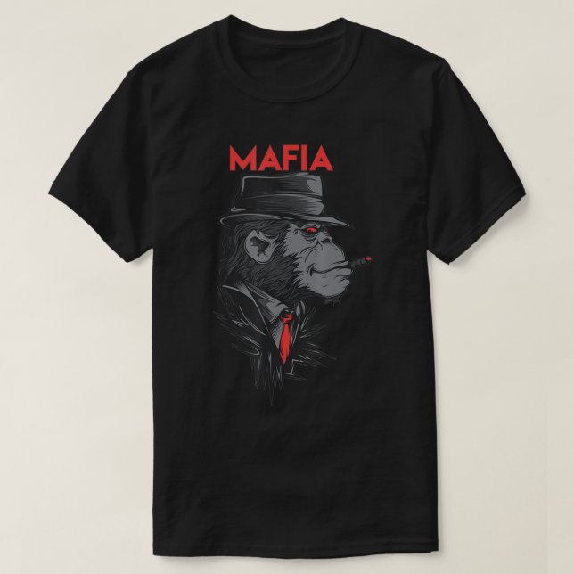 T-shirt Funny Monkey  Gorilla Mafia  (Design devant)