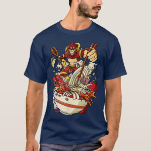 T-shirt Funny Monkey King Ramen Noodles Japon Culture alim