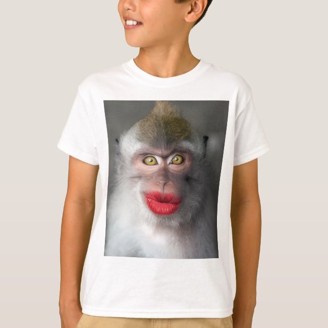 T-shirt funny monkey lips  (Devant)