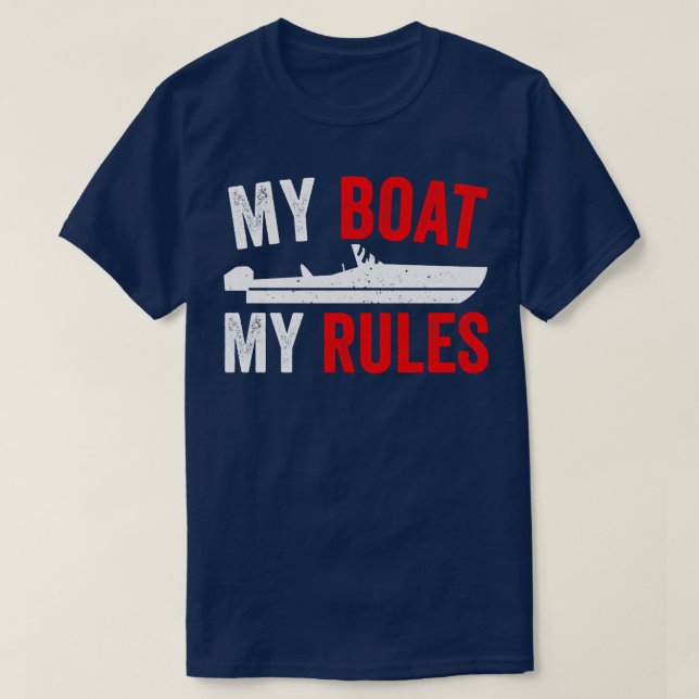 T-shirt Funny Motorboat Bateau Bateau à moteur Capitaine C (Design devant)