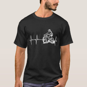 T-shirt Funny Mountain Bike MTB Downhill Biking Heartbeat