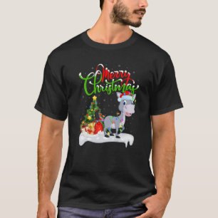 T-shirt Funny Mule Amoureux des animaux Xmas Lighting Mule