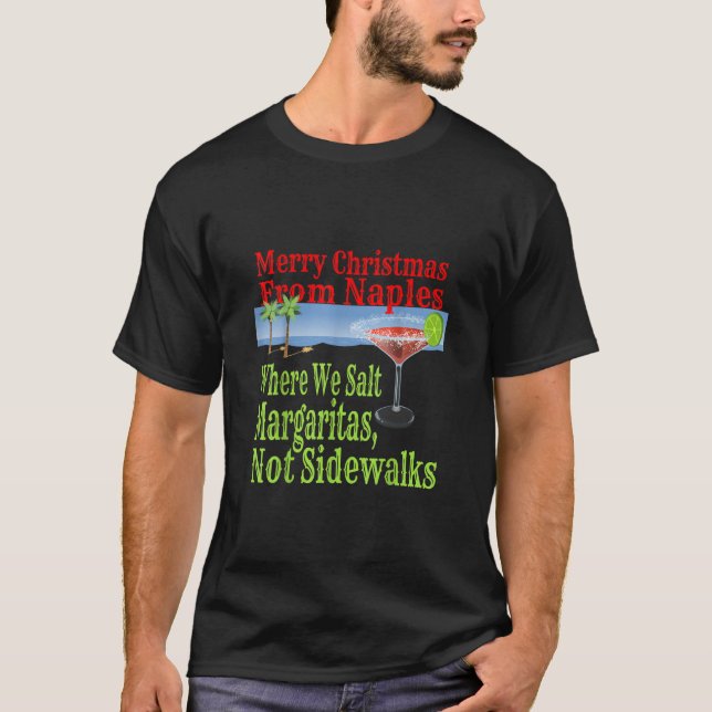 T-shirt Funny Naples Florida vacances de Noël Be (Devant)