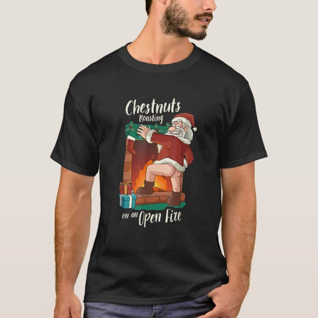 T-shirt Funny Naughty Père Noël Dirty Food Pun Roasting Nu (Devant)