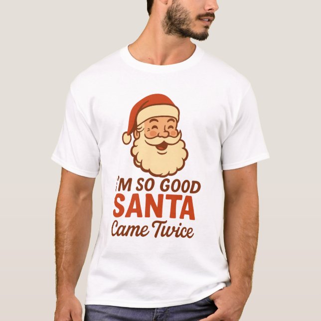 T-shirt Funny Naughty Père Noël Noël Vacances adultes (Devant)