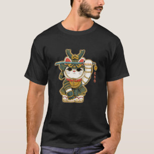 T-shirt Funny Neko Lucky Cat Samurai Japan For Men Women