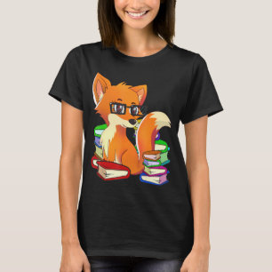 T-shirt Funny Nerdy Fox Animal Bookworm de lecture livre L