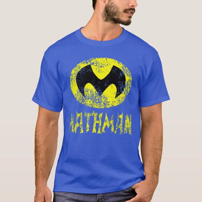 T-shirt Funny Nerdy MathMan Funny Matheacher Comic Hero Gi (Devant)
