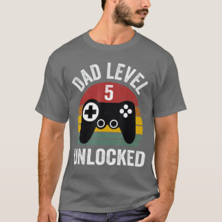 T-shirt Funny New Dad Dad Level 5 Unlocked for 5 kids Gami