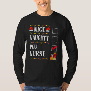 T-shirt Funny Nice Naughty Pcu Nurse Noël Père Noël