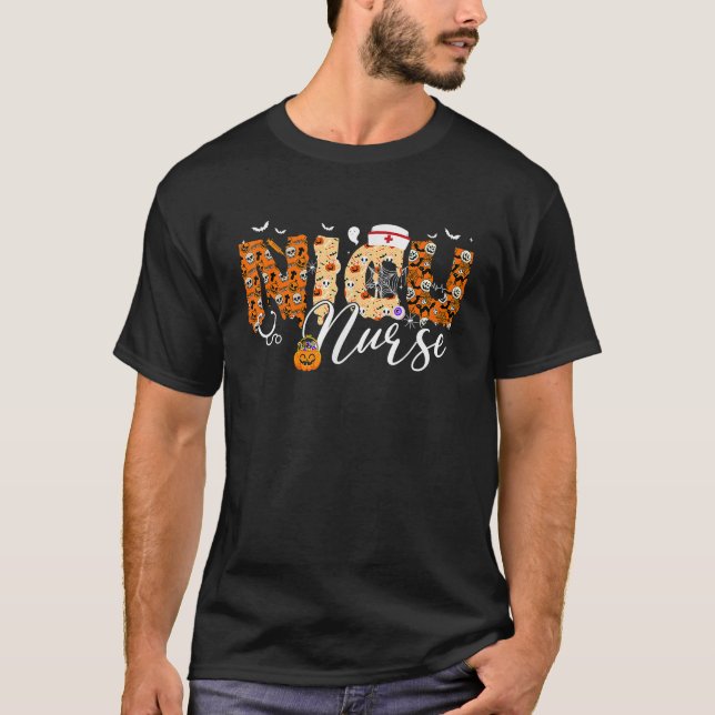 T-shirt Funny NICU Nurse Halloween Costume Citrouille Auto (Devant)